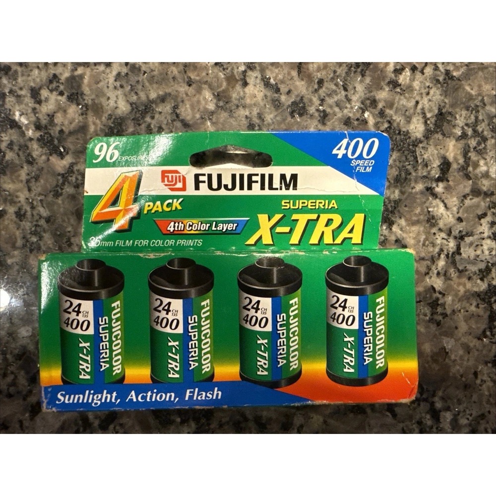 Fujifilm Superia X-TRA  400 Speed 35mm Film Expired 4 rolls of 24 exp New in Box